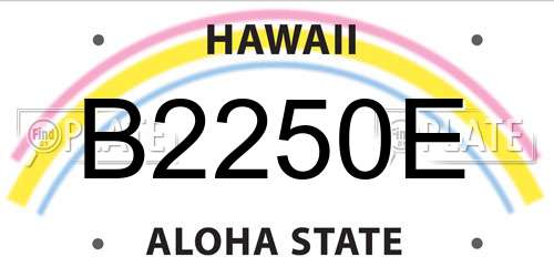 B2250E Hawaii License Plate