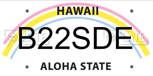 B22SDE Hawaii License Plate