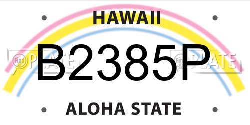 B2385P Hawaii License Plate