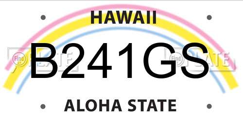 B241GS Hawaii License Plate