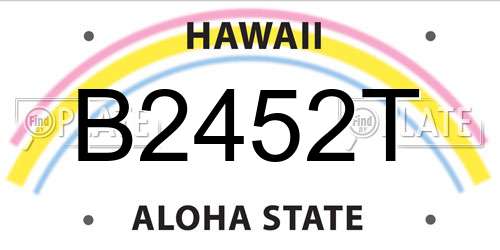 B2452T Hawaii License Plate