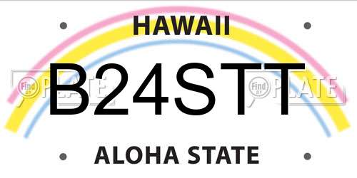 B24STT Hawaii License Plate