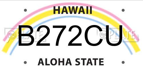 B272CU Hawaii License Plate