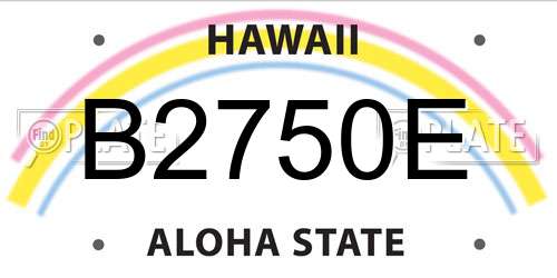 B2750E Hawaii License Plate