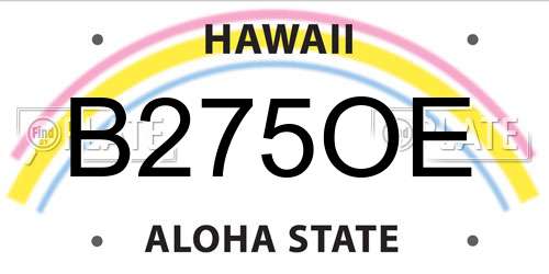 B275OE Hawaii License Plate