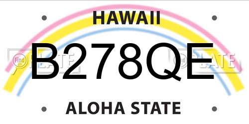 B278QE Hawaii License Plate