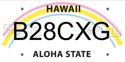 B28CXG Hawaii License Plate