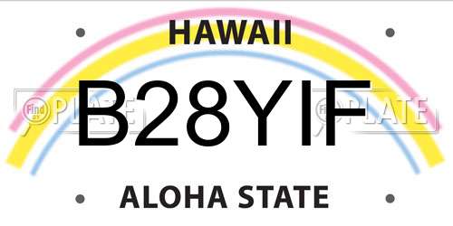 B28YIF Hawaii License Plate