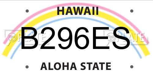 B296ES Hawaii License Plate