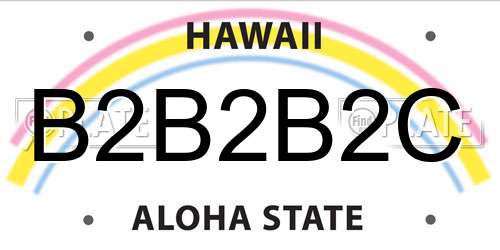 B2B2B2C Hawaii License Plate