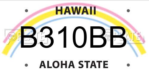 B310BB Hawaii License Plate