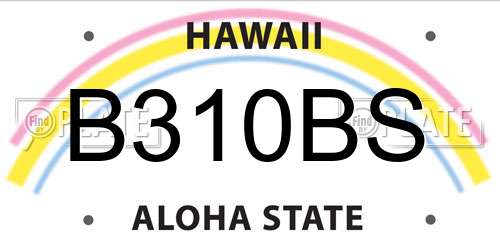 B310BS Hawaii License Plate