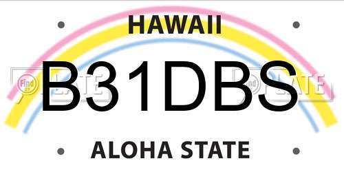 B31DBS Hawaii License Plate