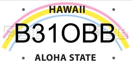 B31OBB Hawaii License Plate