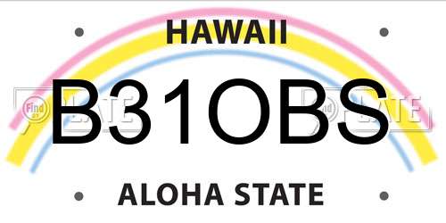 B31OBS Hawaii License Plate