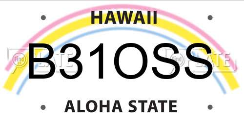 B31OSS Hawaii License Plate
