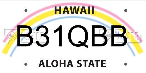 B31QBB Hawaii License Plate