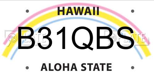 B31QBS Hawaii License Plate