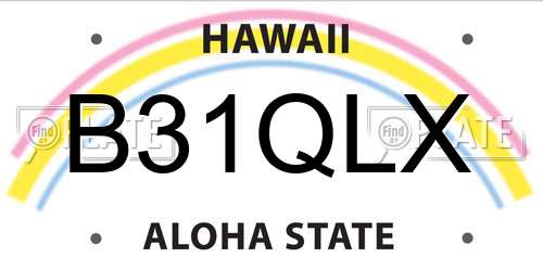 B31QLX Hawaii License Plate