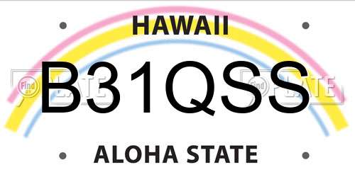 B31QSS Hawaii License Plate