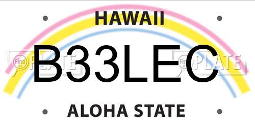 B33LEC Hawaii License Plate