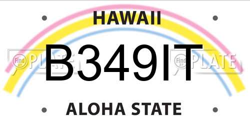 B349IT Hawaii License Plate
