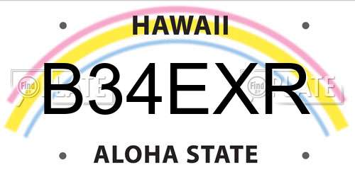 B34EXR Hawaii License Plate