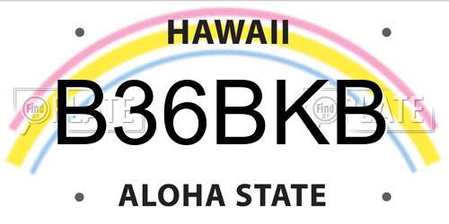 B36BKB Hawaii License Plate