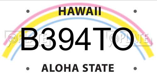 B394TO Hawaii License Plate