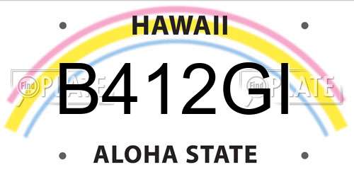 B412GI Hawaii License Plate
