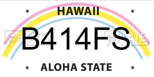 B414FS Hawaii License Plate