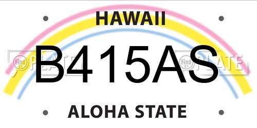 B415AS Hawaii License Plate