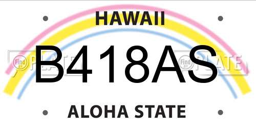 B418AS Hawaii License Plate
