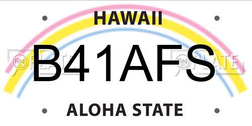 B41AFS Hawaii License Plate