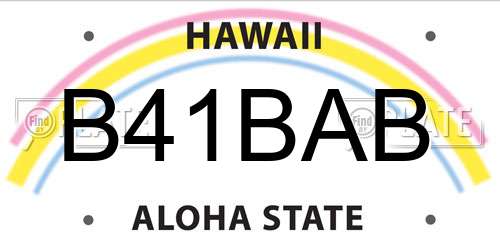 B41BAB Hawaii License Plate