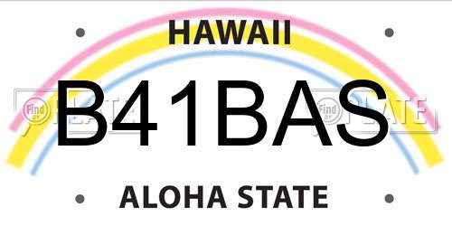 B41BAS Hawaii License Plate