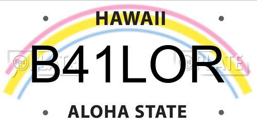 B41LOR Hawaii License Plate