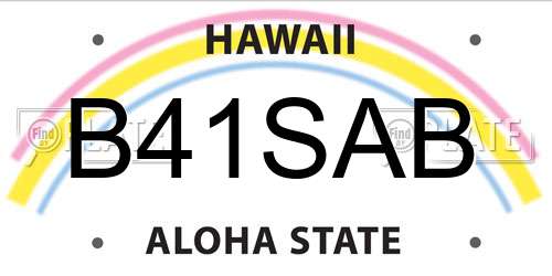 B41SAB Hawaii License Plate