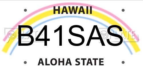 B41SAS Hawaii License Plate