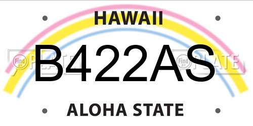 B422AS Hawaii License Plate