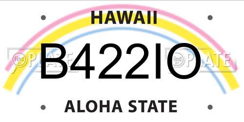 B422IO Hawaii License Plate