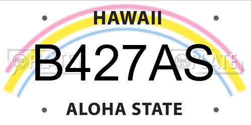 B427AS Hawaii License Plate