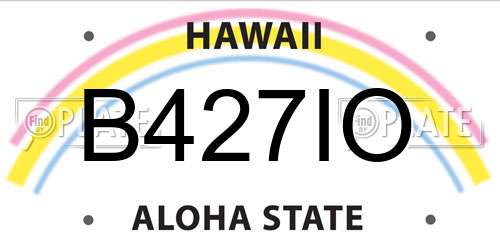 B427IO Hawaii License Plate