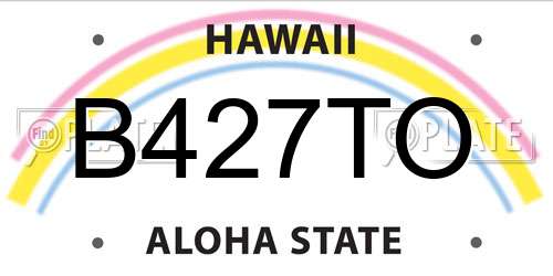 B427TO Hawaii License Plate