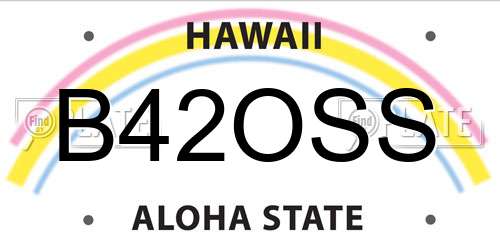 B42OSS Hawaii License Plate