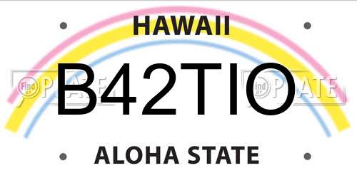 B42TIO Hawaii License Plate