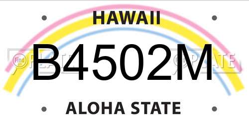B4502M Hawaii License Plate