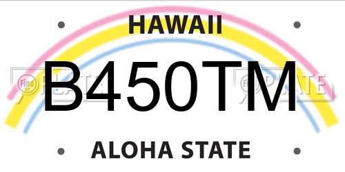 B450TM Hawaii License Plate
