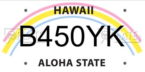 B450YK Hawaii License Plate