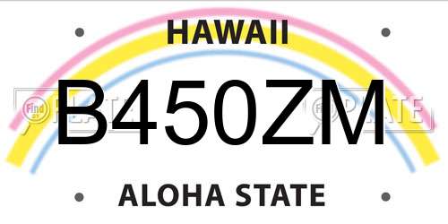 B450ZM Hawaii License Plate